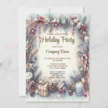 Winter Lijst Kerstfeest Uitnodiging