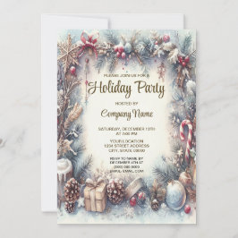 Winter Lijst Kerstfeest Uitnodiging