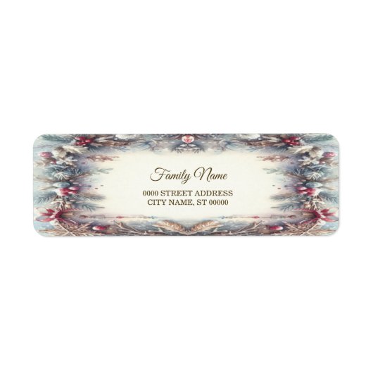 Winter Lijst Vakantie Retour Adres Label (Voorkant)