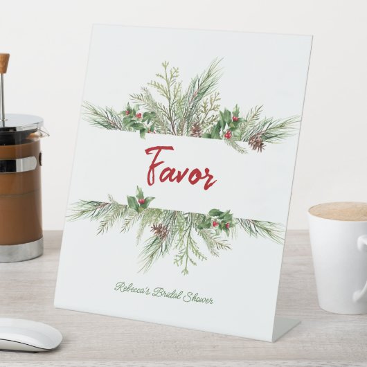 Winter Lijst Winter Wreath Vrijgezellenfeest Harte Reclamebord Met Voetstuk (Insitu)