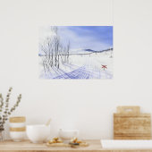 winter Lill-ulvån in de Zweedse bergen Poster (Keuken)