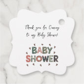 Winter Little Reindeer Sewn Patchwork Baby shower Bedankjes Labels (Achterkant)