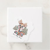 Winter Little Reindeer Sewn Patchwork Baby shower Bedankjes Labels (In situ)