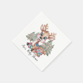 Winter Little Reindeer Sewn Patchwork Baby shower Servet (Hoek)
