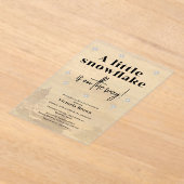 Winter Little Snowflake Baby Shower Acryl Uitnodigingen (Laagn)