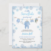 Winter Little Snowflake Baby shower Boy Blue Kaart (Voorkant)