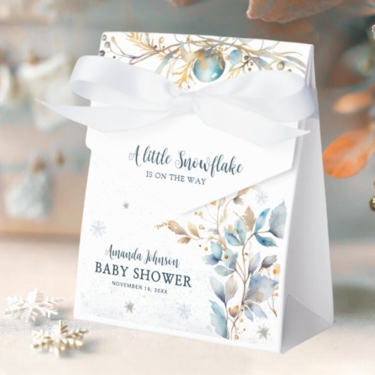 Winter Little Snowflake Baby Shower Favor Box Bedankdoosjes