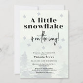 Winter Little Snowflake Baby Shower Invitation Kaart (Voorkant)