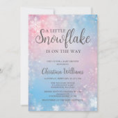 Winter Little Snowflake Baby shower Invitation Kaart (Voorkant)