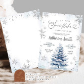 Winter Little Snowflakes Pine Tree Baby shower Kaart