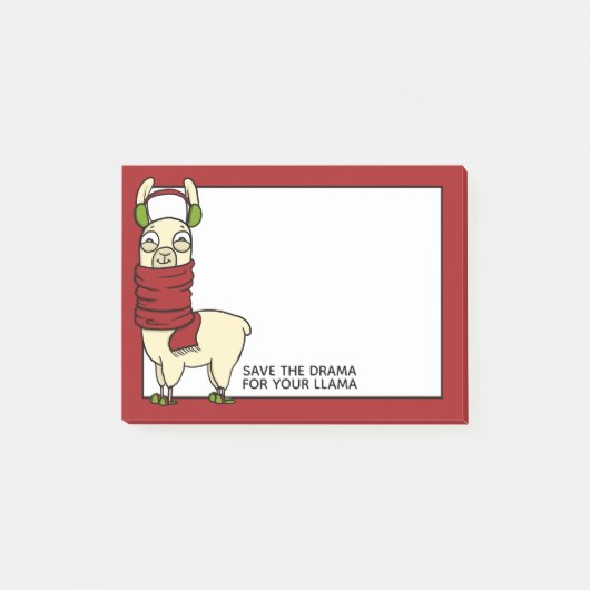 Winter Llama | In oorboeien en schuifpannen Post-it® Notes (Voorkant)