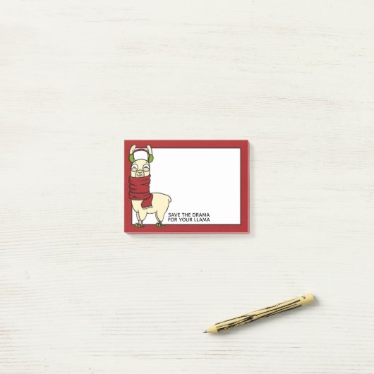 Winter Llama | In oorboeien en schuifpannen Post-it® Notes (Op bureau)
