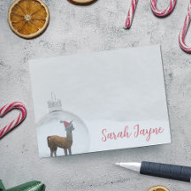 Winter Llama Sneeuw Grappige Kerstmis Gepersonalis