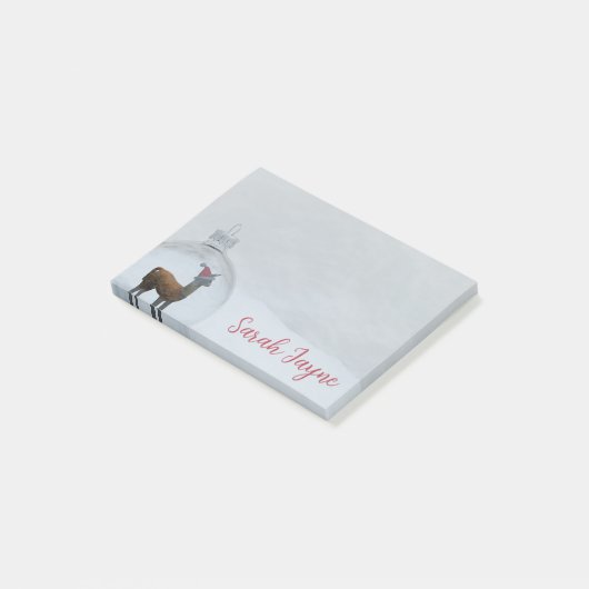 Winter Llama Sneeuw Grappige Kerstmis Gepersonalis Post-it® Notes (Schuin)