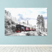 Winter Locomotief Scène Canvas Afdruk (Insitu (Houten vloer))