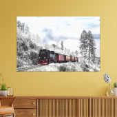 Winter Locomotief Scène Canvas Afdruk (Insitu (Woonkamer))