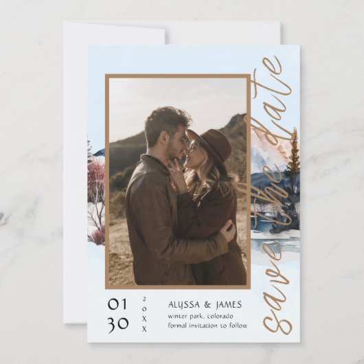 Winter Lodge in de Bergen Avontuur Begint Kaart (Achterkant)