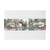 Winter Lodge in de Bergen Belly Band Uitnodigingen Wikkel (Achterkant Voorbeeld)