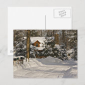 Winter Log Cabin Briefkaart (Voorkant / Achterkant)