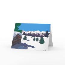 Winter Log Cabin Card