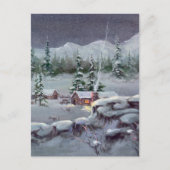 WINTER LOG CABIN DOOR SHARON SHARPE BRIEFKAART (Voorkant)