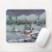 WINTER LOG CABIN DOOR SHARON SHARPE MUISMAT (Met muis)
