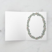 WINTER LOG CABIN & WREATH beroemd gemaakt door SHA Feestdagen Kaart (Binnen)