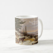 Winter Log House aangepaste tekstkunst mok (Voorkant rechts)