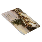 Winter Log House Art aangepaste tekstmagneet Magneet (Rechterzijde)