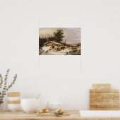Winter Log House poster (Keuken)