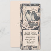 Winter Love Bird - Huwelijk Kaart (Voorkant / Achterkant)