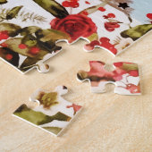 Winter Love Bird kerstboom Waterverf Legpuzzel (Zijkant)