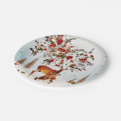 Winter Love Bird kerstboom Waterverf Papieren Bordje (Gekanteld)