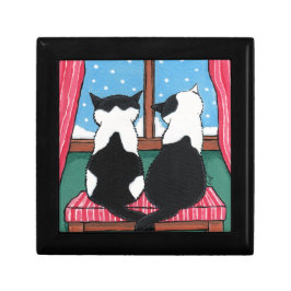 Winter Love | Cat Art Trinket Cadeaudoos Cadeaudoosje
