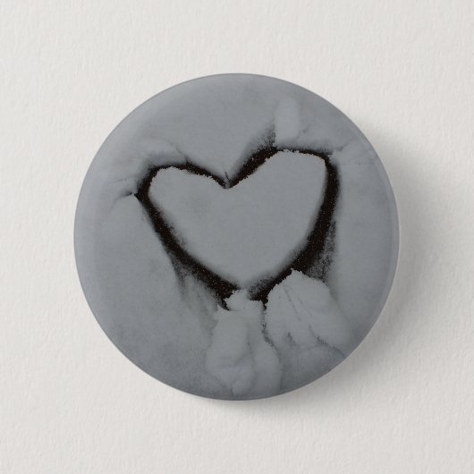Winter Love - Heart in Snow Ronde Button 5,7 Cm (Voorkant)