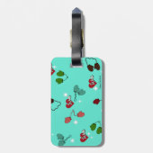 Winter Love Mittens en Snowflake Patter Bagagelabel (Achterkant verticaal)
