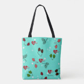 Winter Love Mittens en Snowflake Pattern Tote Bag (Achterkant)