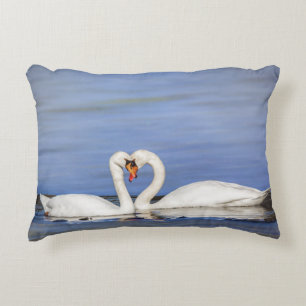 Winter Love Swan Pillow Accent Kussen