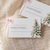 Winter Luier Raffle Kaart Roze Bow Notitiekaartje
