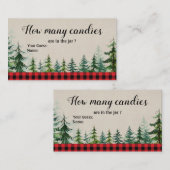 Winter Lumberjack Baby shower Hoeveel Snoepjes Informatiekaartje (Voorkant / Achterkant)