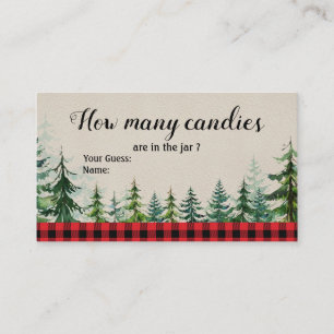 Winter Lumberjack Baby shower Hoeveel Snoepjes Informatiekaartje