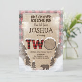 Winter Lumberjack Birthday Invitation Woodland Kaart (Staand voorkant)