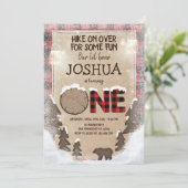 Winter Lumberjack Birthday Invitation Woodland Kaart (Staand voorkant)