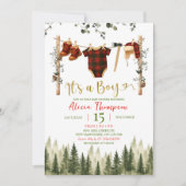 Winter Lumberjack Clothes Boy Baby Shower Kaart (Voorkant)