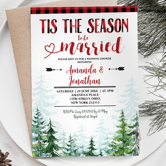 Winter Lumberjack Dit is het seizoen om te trouwen Kaart