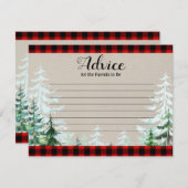 Winter Lumberjack Trees Baby shower Advice Card Informatiekaartje (Voorkant / Achterkant)