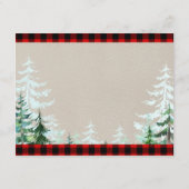 Winter Lumberjack Trees Baby shower Advice Card Informatiekaartje (Achterkant)