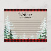 Winter Lumberjack Trees Baby shower Advice Card Informatiekaartje (Voorkant)