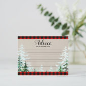 Winter Lumberjack Trees Baby shower Advice Card Informatiekaartje (Staand voorkant)