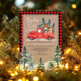 Winter Lumberjack Woodland Animals Baby shower Kaart